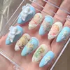 False Nails Baroque Angel Design Handmade Press On Nail Long Coffin Fake With Glue Customized Reusable Salon Tip Art 230704