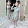 Roupas Étnicas Crianças Bebê Retro Tradicional Chinês Cheongsam Dresswear Lattice Meninas Qipao Vestido Verão Manga Curta Para Festa Infantil