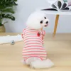 Dog Apparel Pet Jumpsuit Striped Design Long Sleeve Unisex Puppy Four-legged Home Dogs Costume Small Winter Indoor Pajamas