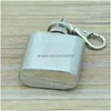 Hip Flasks 1Oz Stainless Steel Mini Flask With Keychain Portable Party Outdoor Wine Bottle Key Chains Drop Delivery Home Garden Kitc Dh3Xs