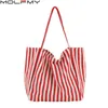 Borse per la spesa Moda Donna Borsa classica in tela a righe Borsa a tracolla di grande capacità per borsa da shopping casual da spiaggia semplice femminile 230703