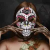 اليوم المكسيكي من القناع الميت الجمجمة الجمجمة تأثيري هالوين هياكل عظمية للطباعة لباس لبريم حفلة الدعامة