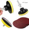 2024 2024 Car Waxing Sponge Pad Polishing Kit Auto Detailing Sandpaper Buffing Sanding Disc Polisher Drill Adapter Headlight Restoration