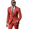 Abiti da uomo rosso scuro Abiti da sposo Groomsmen slim fit per uomo Abito da ballo formale con risvolto a due pezzi