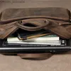 Aktentaschen Aktentaschen Luufan Aktentasche aus echtem Leder für Herren, passend für 14-Zoll-PC, Business-Vintage-Laptop-Handtasche für Herren, handgefertigte Umhängetasche Z230704