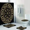 Rideau de douche de style nordique, casque Viking de crainte, bâtons magiques islandais, rideaux de douche, ensembles de salle de bain, rideaux et tapis de douche