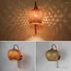 Настенные лампы китайский стиль бамбуковые лампы винтажные железные светильники ротанга для гостиной светильники ресторан