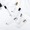 10 ml Transparent Carré Rond Verre Vaporisateur Bouteille De Parfum Rechargeable Bouteille Vide Fond Épais Argent Noir Or Cap F2929 Vmtte