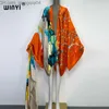 Roupa de banho feminina Roupa de banho feminina WINYI Summer Beach Wear Capa de banho kaftan sweet lady boho Cardigan ponto Self Belted sexy Holiday manga longa Kimono Z230704