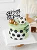 Jeans Soccer Cake Topper Inserts Boys Girls Soccer Team Happy Birthday Cake Decorations Baking Party Dress Up Inserts Decorative Balls