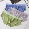 Tenue de yoga Sexy hommes Boxer Ice Screen Hole Cueca grand convexe respirant séchage rapide boxeurs couleur unie caleçon hommes sous-vêtements