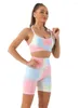 Survêtements pour femmes 2 pièces femmes ensemble de sport Gym haut court Shorts survêtement Fitness ascenseurs fesses soutien-gorge Jogging soutiens-gorge avec coussinet et court