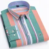 Men's T Shirts 6XL 7XL High Quality Spring and Autumn Checker Shirt Long Sleeve 100 Cotton Stripe Solid Oxford Textile Casual Business 230703