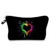 Fashion Rainbow Love Print Sminkväska ut Resetoalettväska Dragkedja Mynt Clutch Förvaringsväska 0704-111