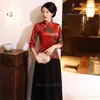 Etnische Kleding 2023 China Stijl Traditionele Cheongsam Jaar Vrouwen Chinese Jurk Rood Satijn Zijde Qipao Vintage Tang Pak Tops