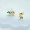 2023 Nouvelle Mode Ananas Micro Incrusté Zircon Boucles D'oreilles Femmes Mignon Exquis Coloré 3A Zircon s925 Boucles D'oreilles En Argent Charme Femme De Luxe Boucles D'oreilles Bijoux Gif