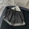 Damen-Shorts, Damen-Shorts, Sommer, lockere Damenmode, lässig, Fitness, Damen, grau, schwarz, solide, hohe Taille, elastisch, Z230704