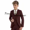 Suits Gray Boys Suit Formal Blazer Wedding Tuxedo 3 Piece Set Kids Jacket Vest Pants Complete Clothes HKD230704