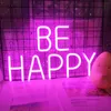 Nachtverlichting Custom Happy Birthday Led Flex Transparant Acryl Wall Decor Neon Sign Light Letter Board Party Achtergrond Creative Gift HKD230704