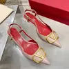 Luxury Sandals High Heel Women Red Wedding Shoes Summer Classics Brand Metal Buckle Real Leather Shallow Back Strap Black Matte Women's Sandal with Dust Bag T230710
