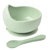 Tigelas tigelas Baby Silicone Tableware Forte Sucker Waterproog Spoon Conjunto de Crianças Alimentação de Sucção