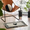 Tapijten Zwart Wit Tufting Hart Badkamer Mat Zacht Tapijt Pluizige Badmat Slaapkamer Tapijt Vloer Pad Esthetische Thuis Kamer Warm Decor