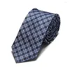 Bow Ties 2023 Microfiber Plaid Slim For Men Neck Tie Check Cravat Polyester Ascot