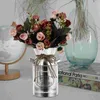 Vases Glass Hanging Planter Flowerpot Retro Style Arranger 10x10x19cm Iron Barrel Bucket Red Wrought Delicate Display Large