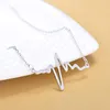Hängsmycke Halsband Mini Heartbeat Silver Färg Halsband För Kvinnor Ursprung Mode Heart Heat Smycken