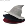 Stingy Brim Hats Wizard Hat inverno quente balde para mulheres chapéu de bacia pontiagudo Halloween lã tricô pescador MAXSITI U Z230704