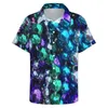 Camisas casuais masculinas contas coloridas impressam Mardi Gras Art Beach Camisa Hawaii Bloups vintage Mens Graphic Plus Size 3xl 4xl