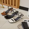 Women's Sandals Retro Flat Summer Peep-Toe Slippers Casual Square Toe Shoes Fashion Sexy High Heels For Women 34011