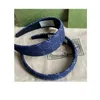 Med Box New Luxury G Designers pannband med denim blå färger bred 2 cm/4 cm kvalitet hårsvåg för kvinnor flickor varumärke pannband