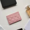 Designer Fashion Card Holders Sheepskin Caviar Black Fashion Cluth High Quality Genuine Leather Womens Wallets Mini Coin Purses