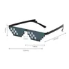 Nouvelles lunettes de soleil mosaïque pour hommes femmes Pixel noir rétro Gamer Robot lunettes de soleil Cool Party Vintage nuances lunettes