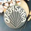 Festive Supplies 0-9 Number Wood Cake Topper Birthday Wedding Party Digit Cupcake Toppers Flags Kids Baby Shower 1 St Decoration