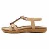 MVVJKE Bohemian Women Sandals Gemstone Beaded Slippers Summer Beach Sandals Women Flip Flops Ladies Flat Shoes L230704