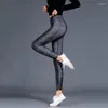 Leggings da donna Fashion Super Soft Jeans di seta al latte Fiori Stampa Fitness Pantaloni sexy da donna con leggins in similpelle