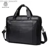 Briefcases Briefcases SCHLATUM Genuine Leather Briefcase Men Business Luxury Crossbody Bag Fashion Cowhide Shoulder Messenger Handbag 14 Inches Z230704