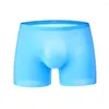 Underpants Men Boxers Shorts Ice Silk Panties Seamless U Convex High Elasticity Underwear Male Ultra-thin Breathable Briefs Soft