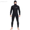 Wetsuits Drysuits 7MM Neoprene Adults Keep Warm Full Body Snorkeling WetSuit Hooded Scuba Surfing UnderWater Hunting Swim Spearfishing Diving Suit HKD230704