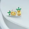 2023 Nouvelle Mode Ananas Micro Incrusté Zircon Boucles D'oreilles Femmes Mignon Exquis Coloré 3A Zircon s925 Boucles D'oreilles En Argent Charme Femme De Luxe Boucles D'oreilles Bijoux Gif