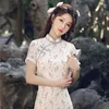 Roupas étnicas Cheongsam Young Girl 2023 Elegante Bonito Estilo Chinês Diário Floral Verão Vestido Qipao Fresco de Comprimento Médio