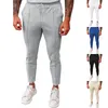 Pantalons pour hommes mode sport Slim Long pantalon hommes 2023 printemps été couleur unie cordon cravate décontracté crayon loisirs Simple pantalon