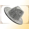 Sombreros de ala ancha Rhinestone Performance Sombrero unisex Fedoras Jazz Party Club Hombres para mujeres y Tophat2413531254B