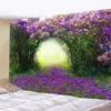 Tapisseries Tapisserie Esthétique Printemps Fleur Clôture Tapisserie Rose Rose Plante Fleur Mur Jardin Fenêtre Paysage Naturel Décoration de La Maison