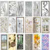 Stickers Modern Door Sticker Simulate Glass Pattern Geometric Self Adhesive Flower Wall Sticker Waterproof Washing Room Home Decor Decal