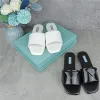 Med Box Clearance Sale 9.9USD Women Summer Slippers Sandaler Slides Shoes Ladies Flip Flops Leather Flats P Triangle Mark Zu