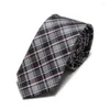 Bow Ties 2023 Microfiber Plaid Slim For Men Neck Tie Check Cravat Polyester Ascot