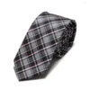 Vlinderdassen 2023 Microfiber Plaid Slank Voor Heren Stropdas Geruit Das Polyester Ascot